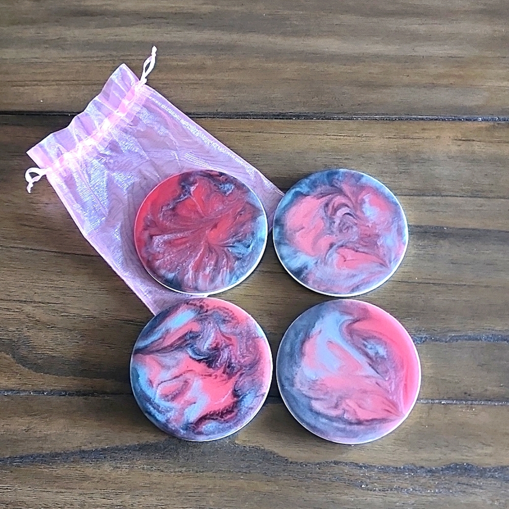 Set of 4 Ceramic & resin coasters